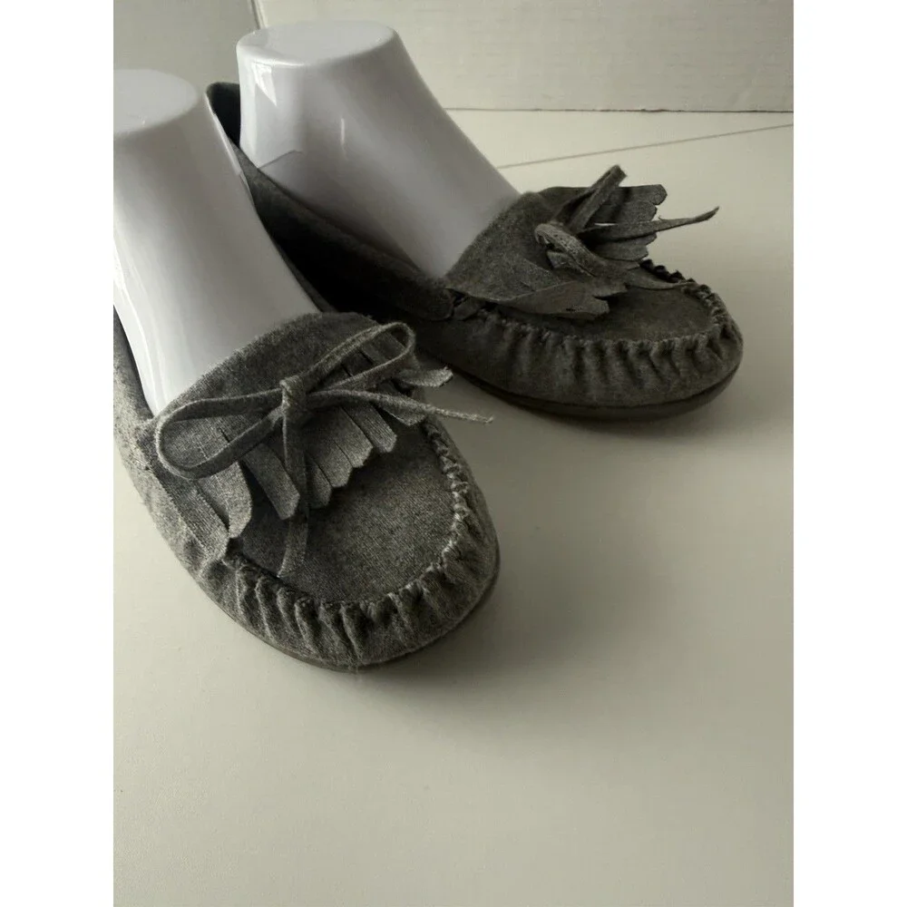 Rocket Dog Grey Cotton Sherpa Insole Moccasin Loafers Slip Ons Women's Size 11